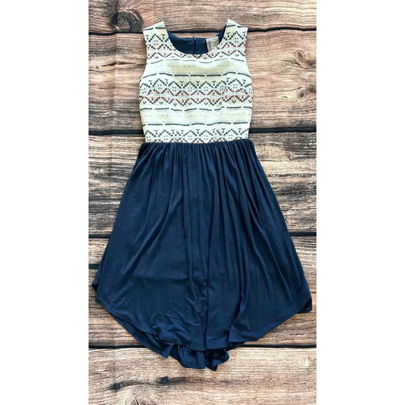 Anthropologie Dolan Women's XS‎ Blue Boho Aztec Embroidered Dress - Picture 1 of 3